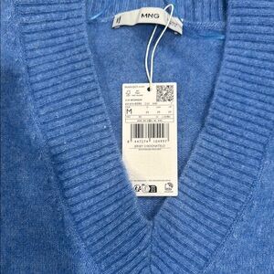 Mango Blue V-Neck Sweater